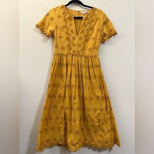 Madewell Golden Eyelet‎ A-Line Dress - 0